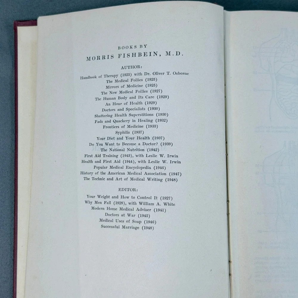 Morris Fishbein Modern Home Medical Adviser Hardcover 1949 Illustrated Medicine
